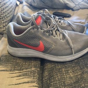 Grey Nike running shoes 7.5
